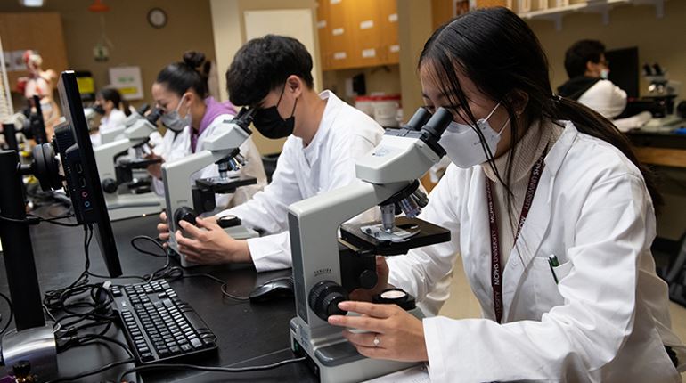 students in lab