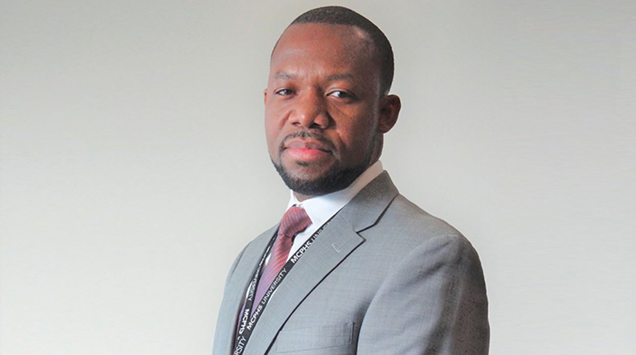 Close up of Dr. Terrick Andey, Associate Professor of Pharmaceutical Sciences and Assistant Dean of Graduate Studies for MCPHS, School of Pharmacy - Worcester/Manchester,